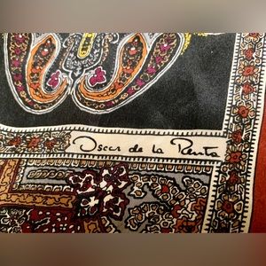 Vintage 1970s 100% Silk 52” x 11” OSCAR DE LA RENTA Scarf Wrap Kerchief